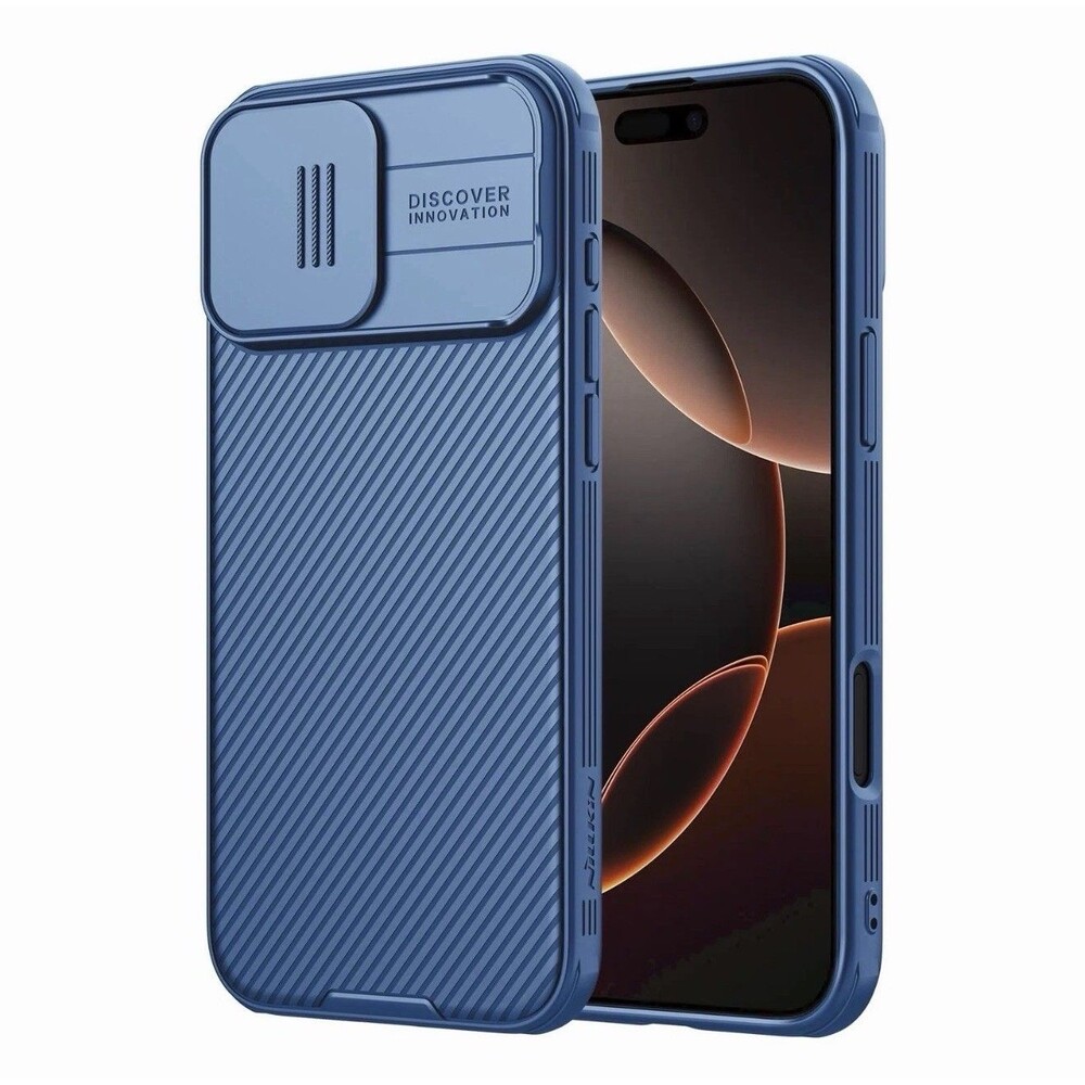 Nillkin iPhone 16 Pro Blue Case‎ With Camera Lens Protector Camshield Pro Case